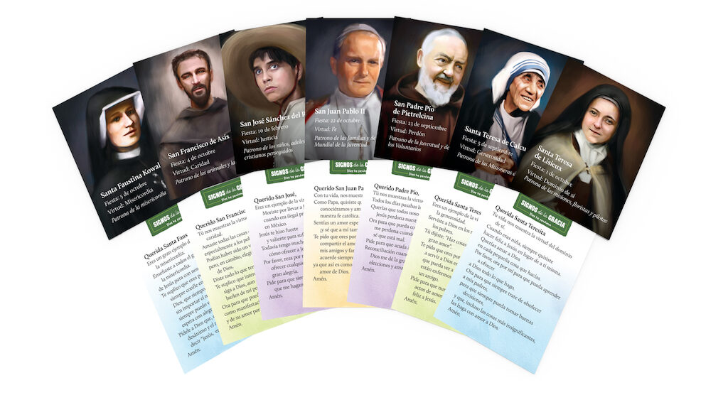 Signos de la Gracia: Primera Reconciliación: Saint Prayer Cards, Spanish
