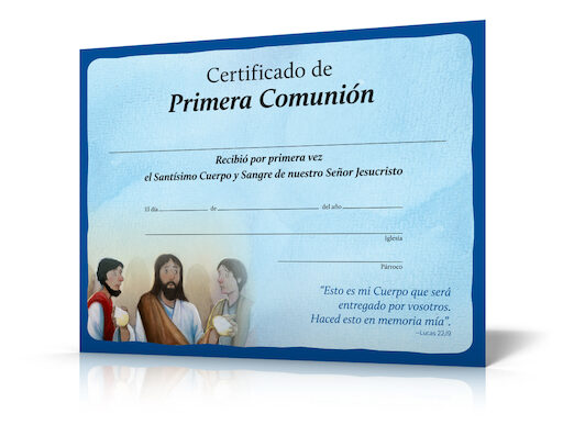 Signos de la Gracia: Primera Comunión: Certificate, Spanish