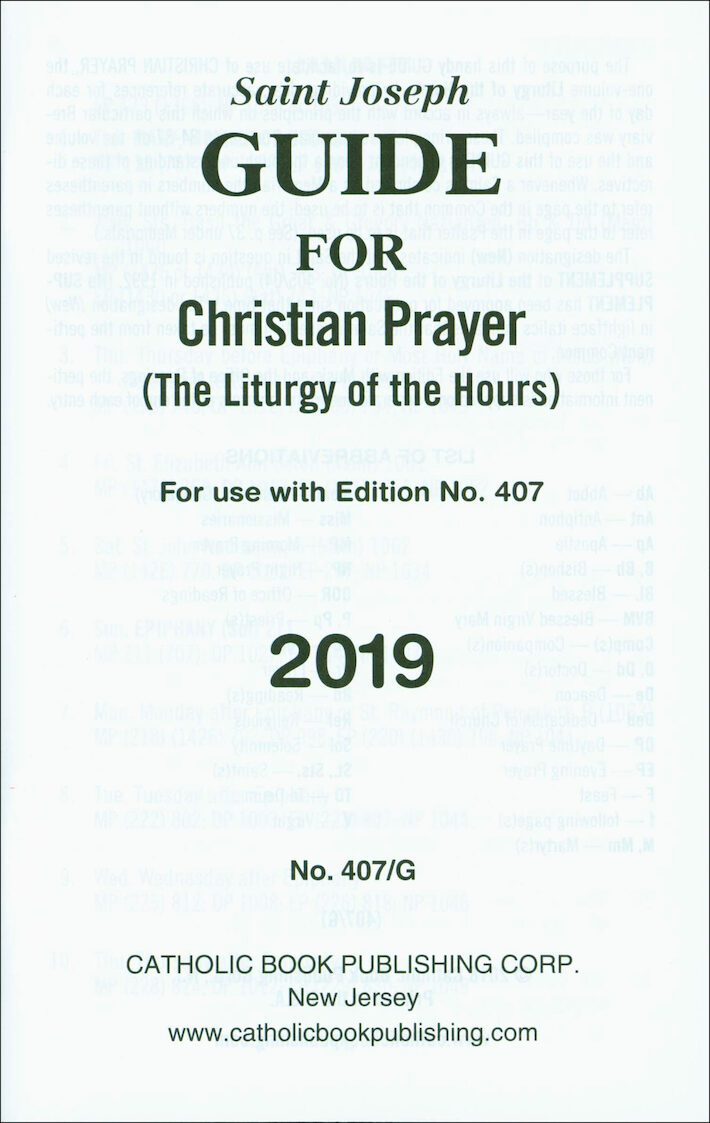 Liturgy of the Hours: Christian Prayer Annual Guide 2019, large print ...
