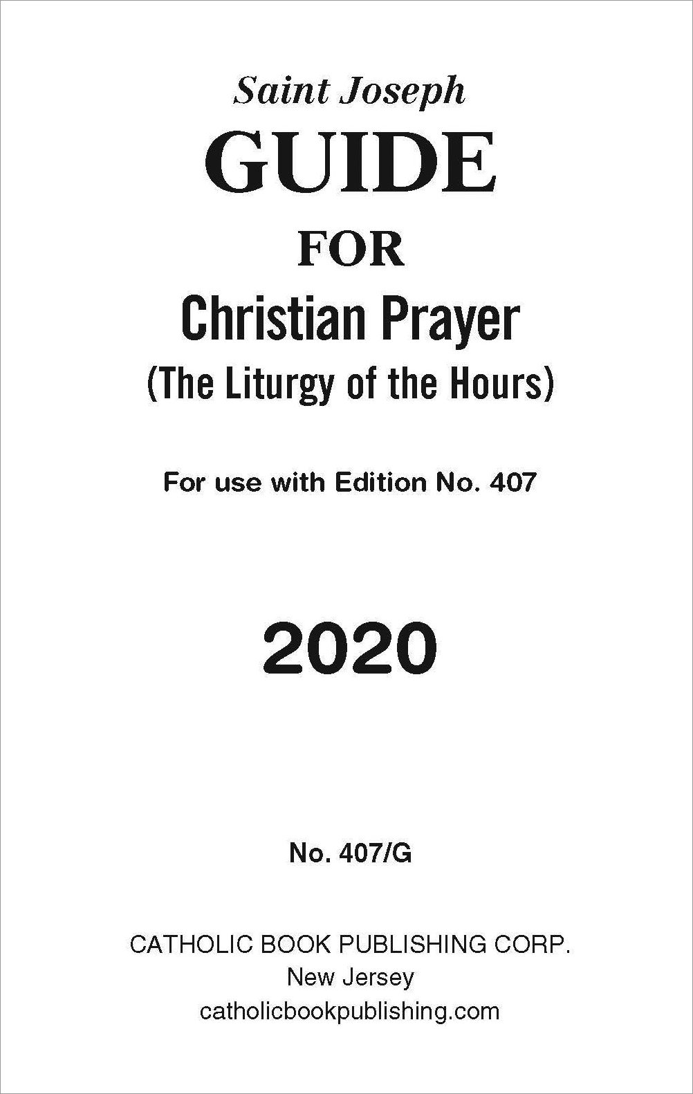 Liturgy of the Hours: Christian Prayer Annual Guide 2020, large print ...