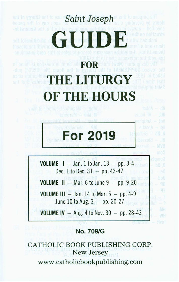 Liturgy of the Hours: Liturgy of the Hours Annual Guide 2019