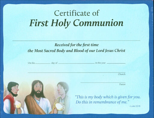 Signs of Grace: First Holy Communion: Certificate, English