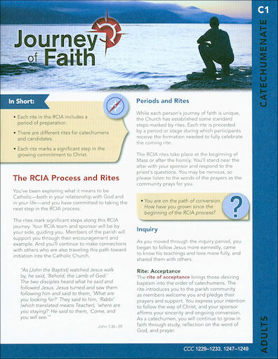 Journey of Faith for Adults: Catechumenate Participant, English