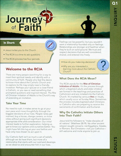 Journey of Faith for Adults: Inquiry Participant, English
