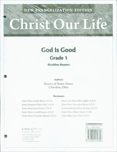 Christ Our Life: New Evangelization, K-8: Grade 1, Blackline Masters
