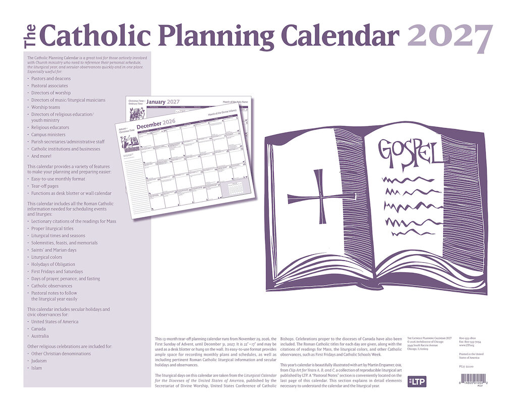 Liturgical Colors Calendar 2027