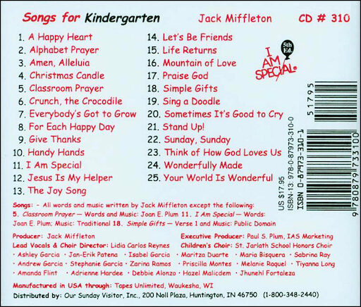 I Am Special: Kindergarten, Music CD, Parish & School Edition