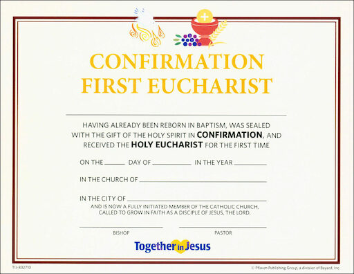 Together in Jesus: Confirmation with First Eucharist: Certificate