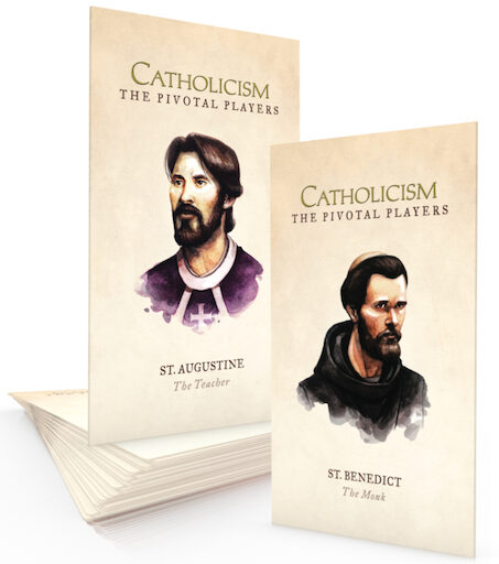 Catholicism: The Pivotal Players St. Augustine and St. Benedict: Prayer Cards, English