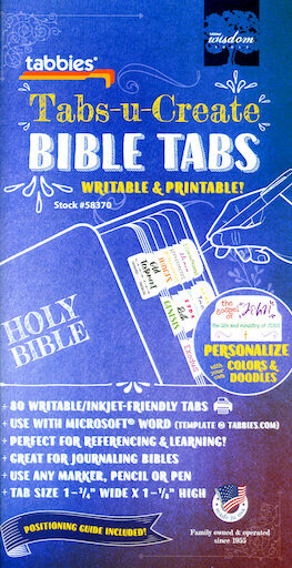 Bible Indexing Tabs: Tabs-U-Create Bible Tabs, 10-pack